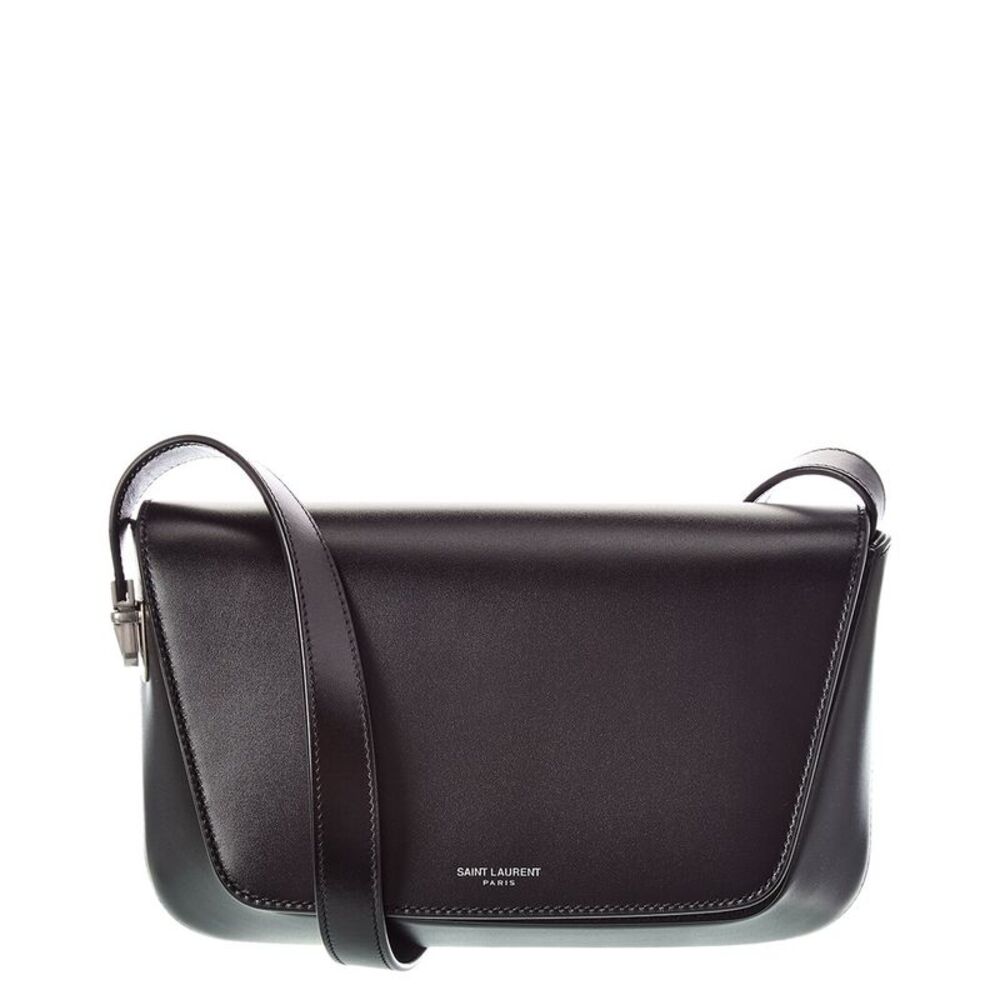 Saint Laurent Leather Shoulder Bag, Black